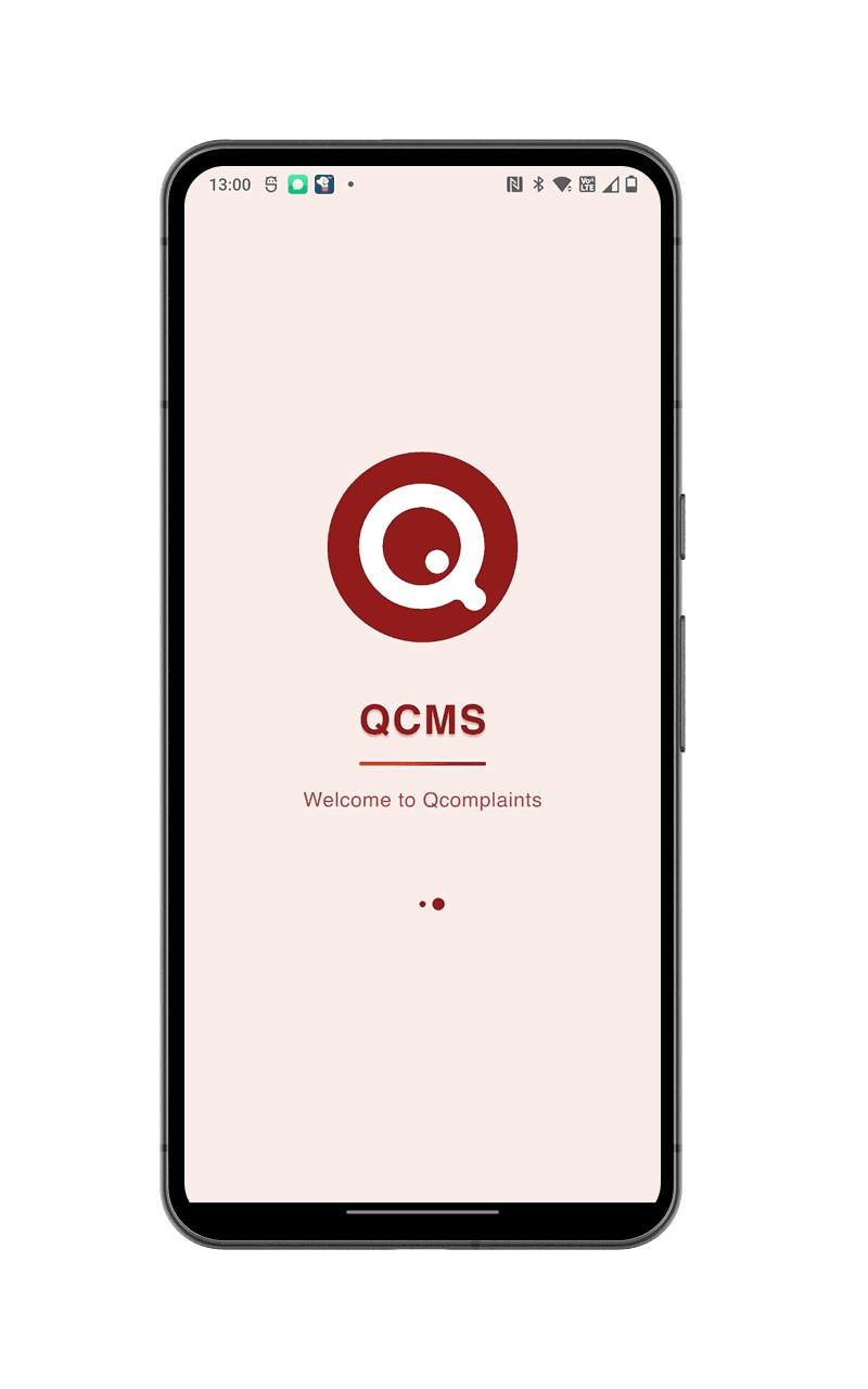 Quarters Complaint Management System mobile app opening screen