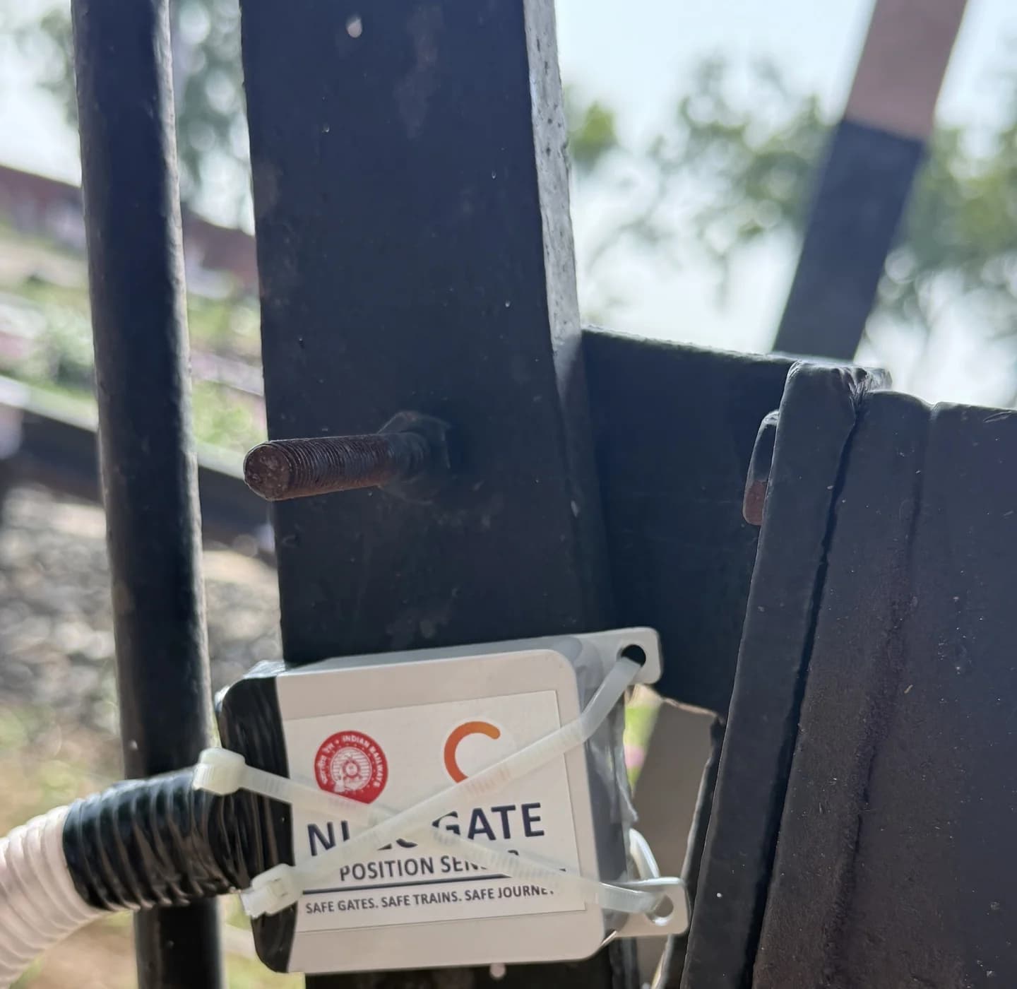 Crisant gate-position sensor mounted at the Aliyabad level crossing