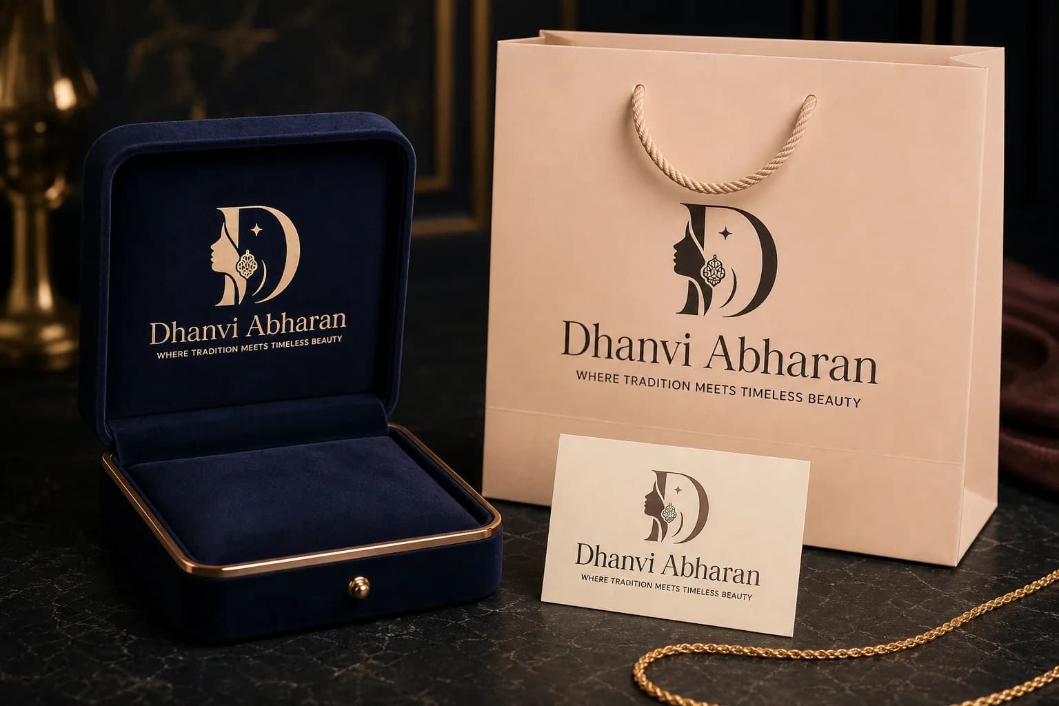 Dhanvi Abharan logo design & brand identity project cover