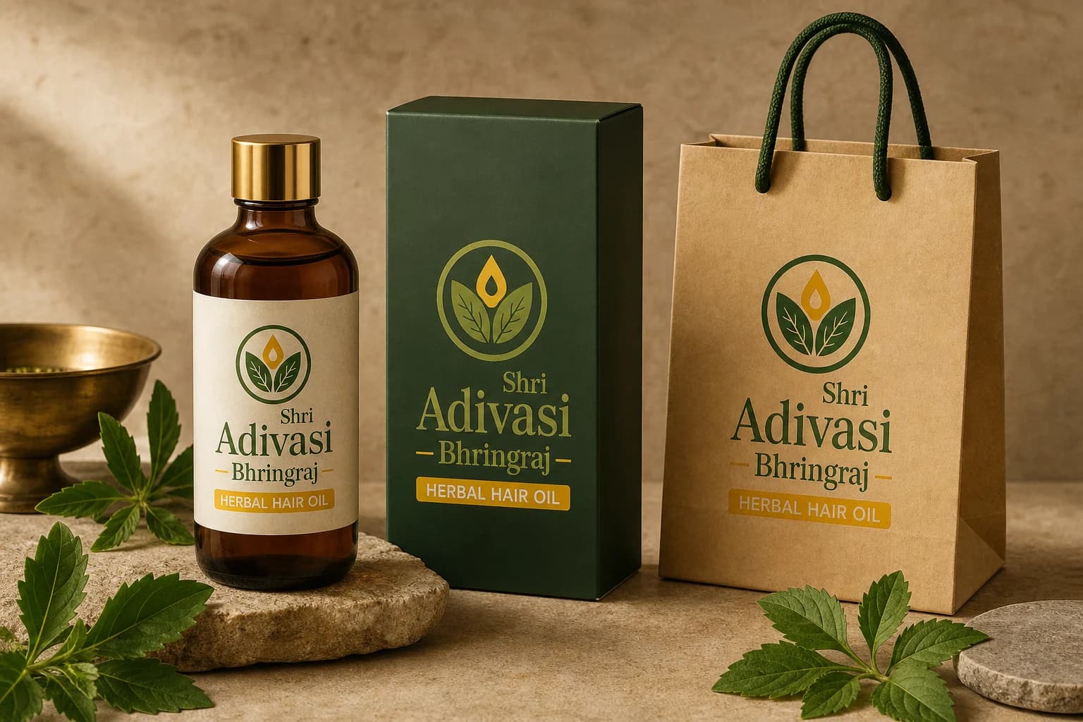 Shri Adivasi Bhringraj logo design & brand identity project cover