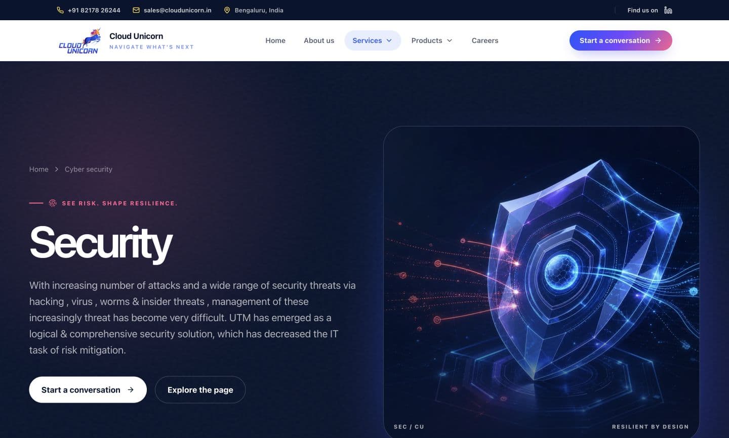 Cloud Unicorn security service page