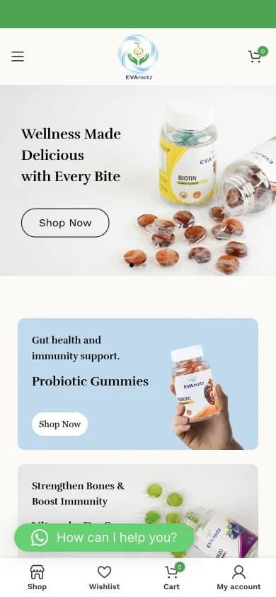 EVArootz website shown at mobile viewport