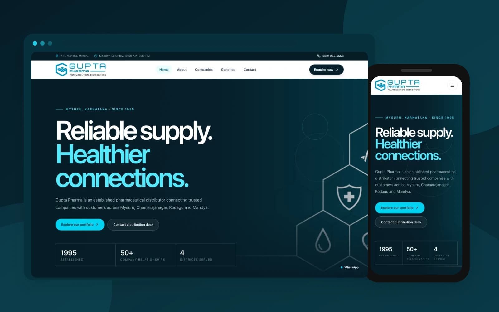 Gupta Pharma react pharmaceutical website project cover