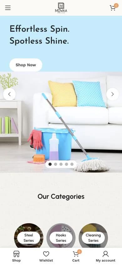 Mowaa website shown at mobile viewport