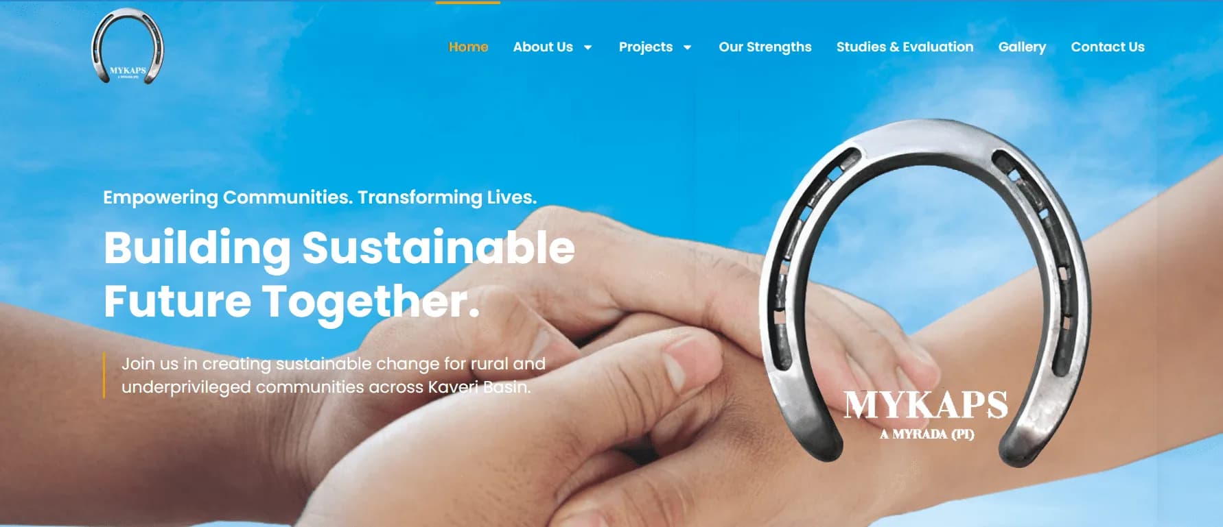 Mykaps responsive website design screen 1
