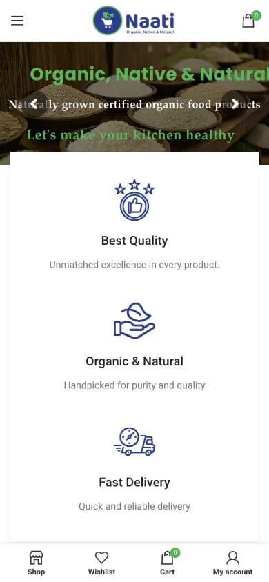 Naati website shown at mobile viewport
