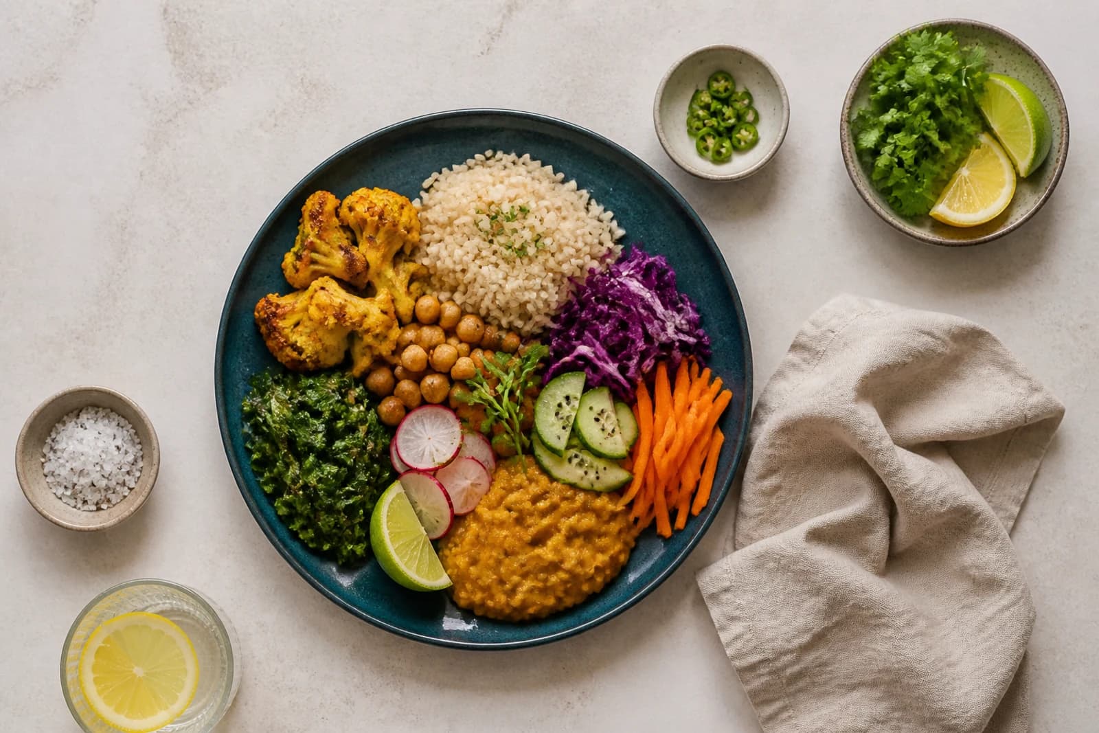 Editorial balanced meal supporting the Nourish With Relma case study