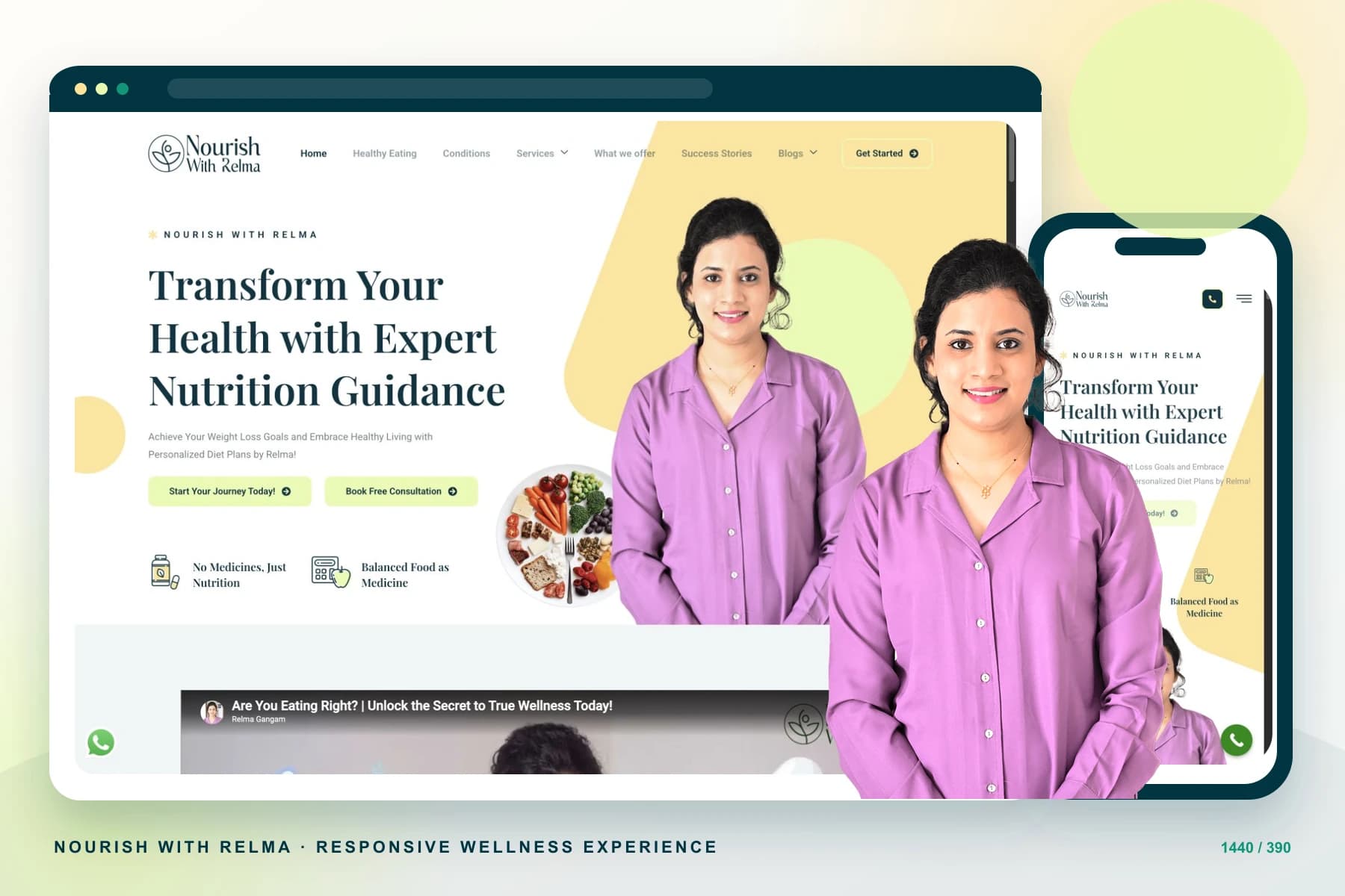 Nourish With Relma nutrition & dietitian website project cover