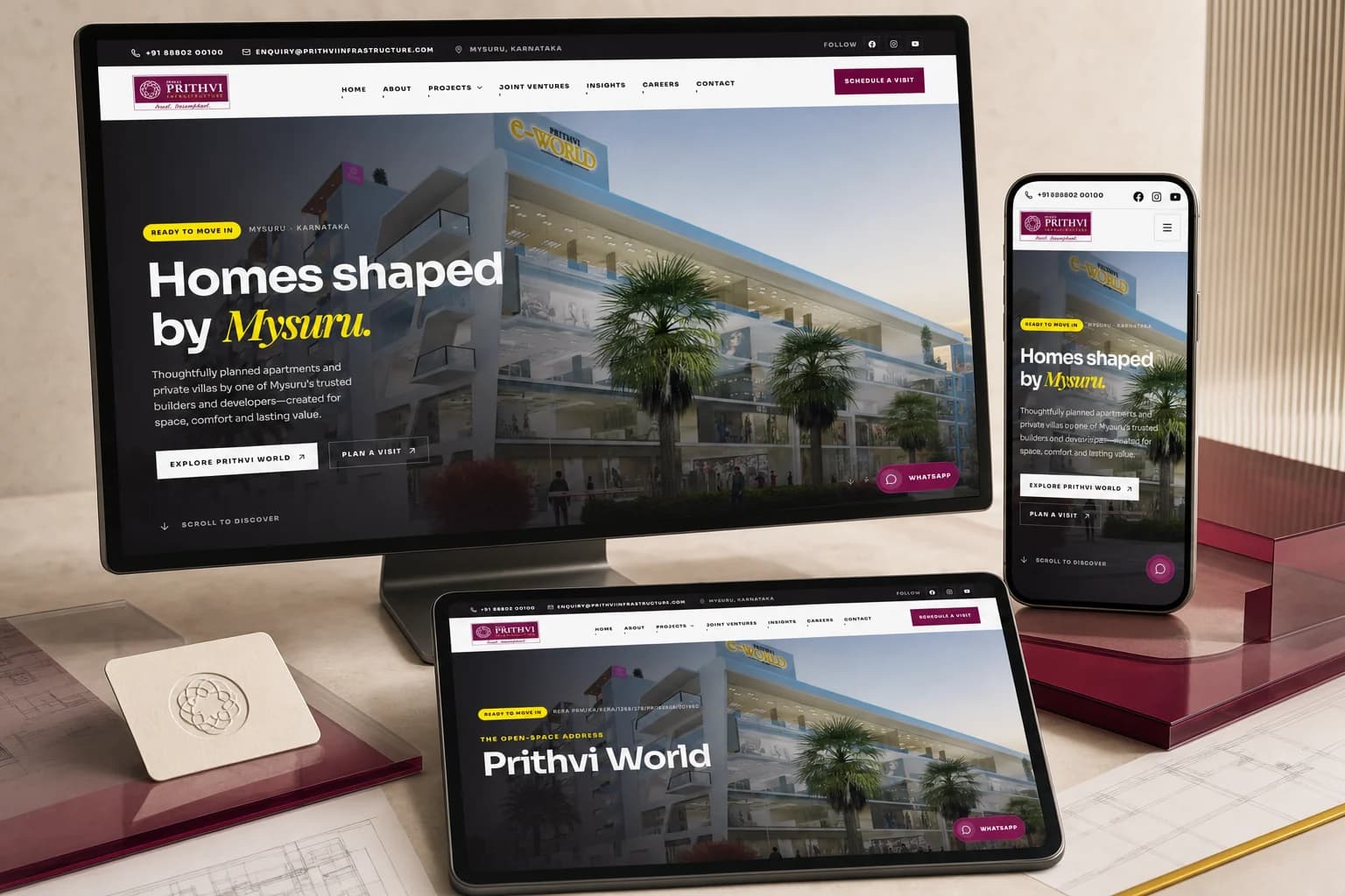Prithvi Infrastructure react real estate website project cover