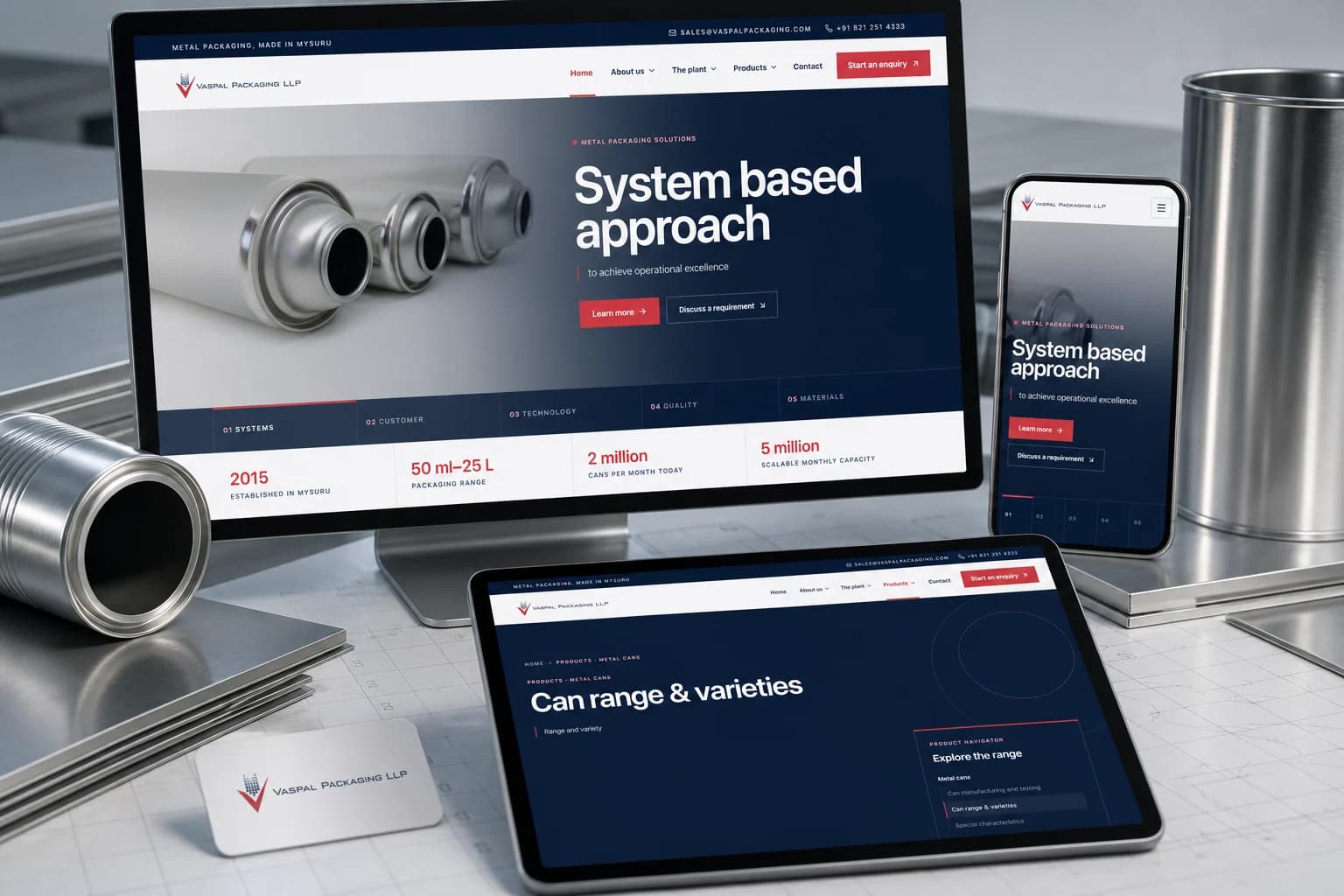 Vaspal Packaging LLP react corporate website project cover