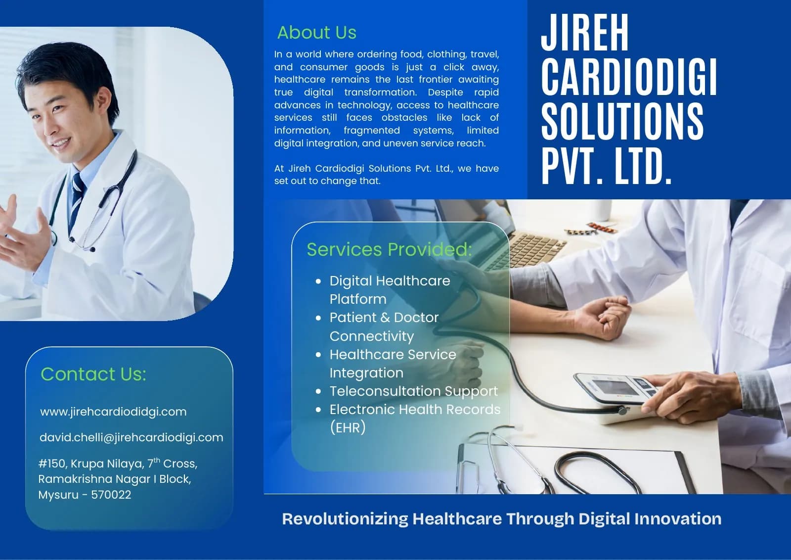 Jireh Cardiodigi blue corporate healthcare brochure cover