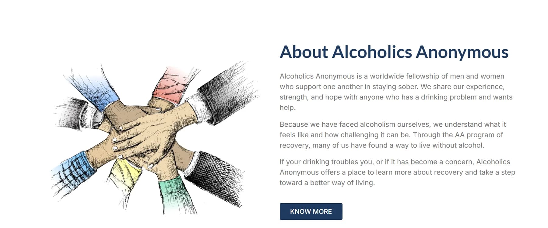 Alcoholics Anonymous Mysore responsive website design screen 2