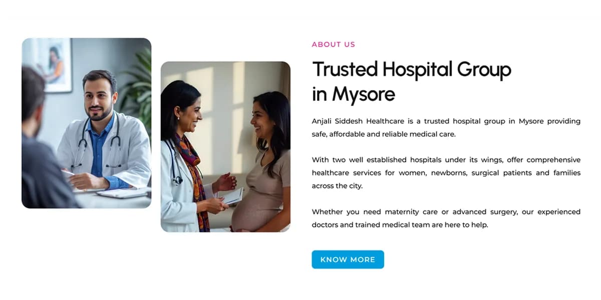 Anjali Siddesh's Healthcare responsive website design screen 1
