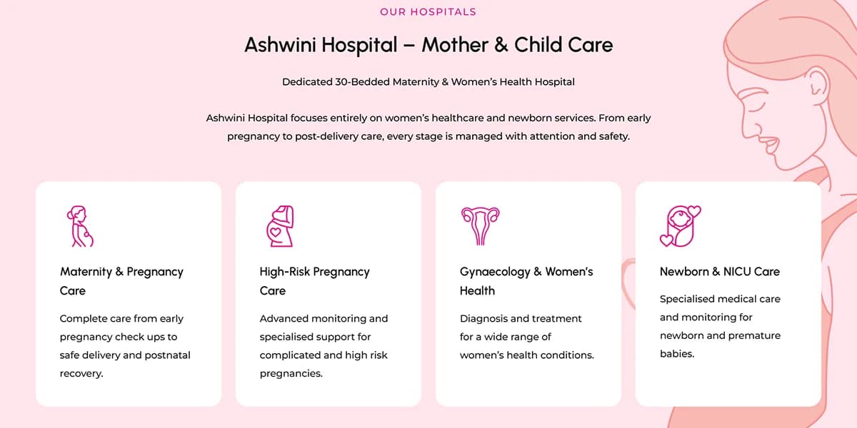 Anjali Siddesh's Healthcare responsive website design screen 2