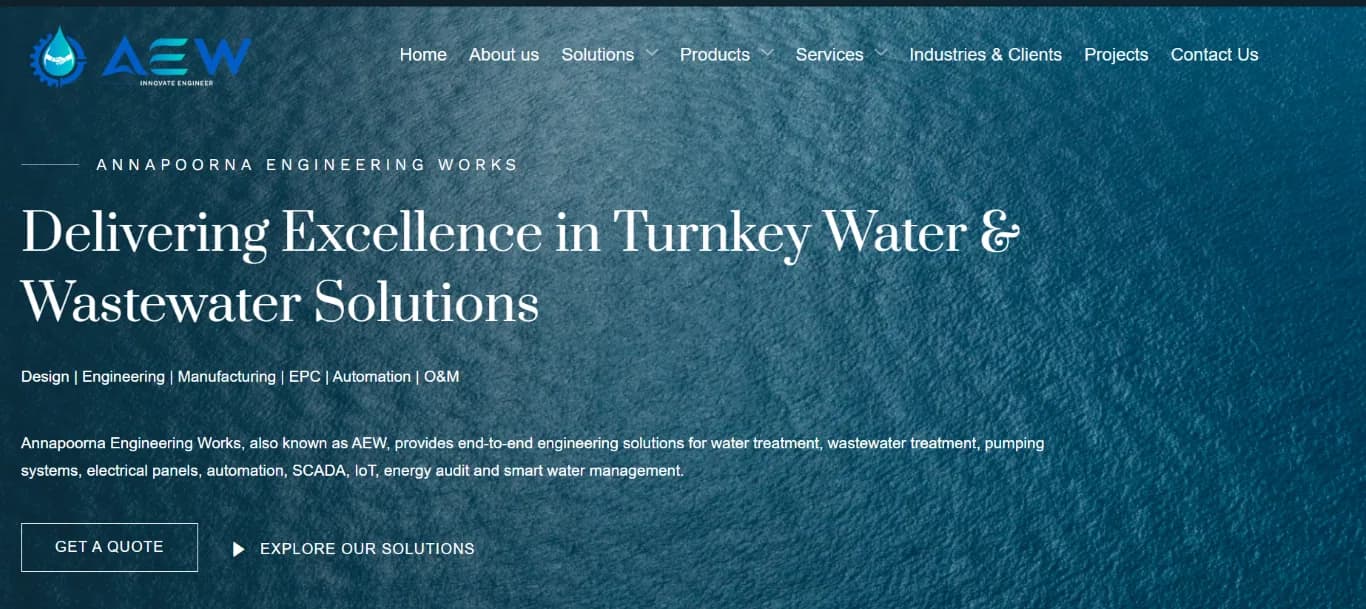 Annapoorna Engineering Works responsive website design screen 2