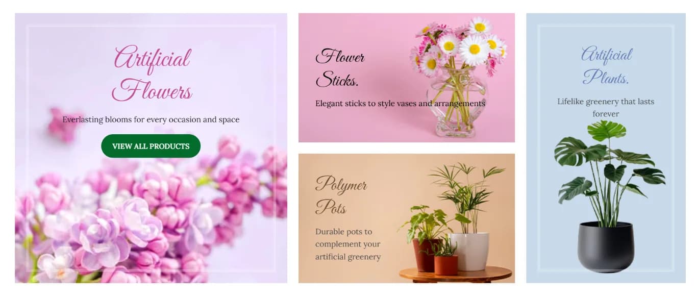 Artificial Plants Mysore responsive website design screen 2