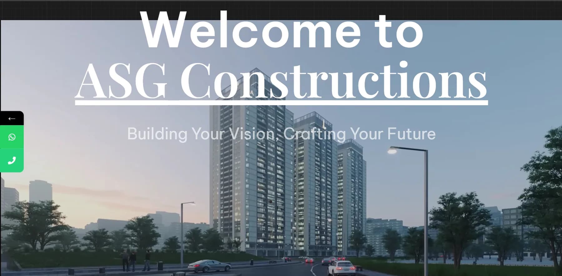 ASG Constructions responsive website design screen 1