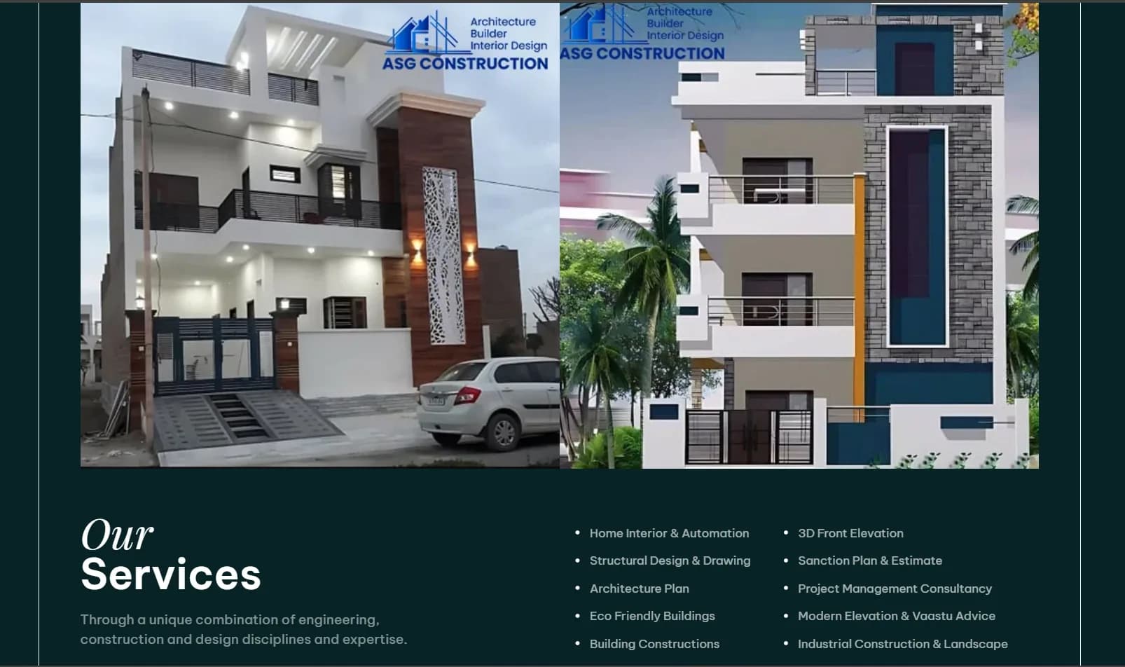 ASG Constructions responsive website design screen 2
