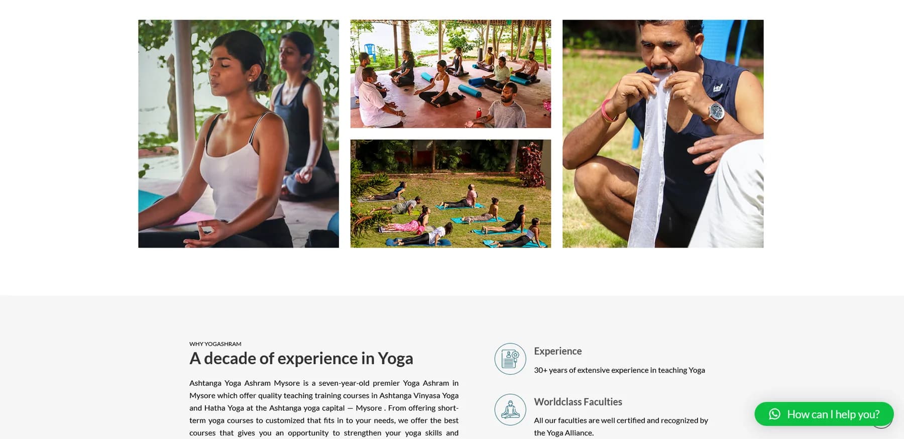 Ashtanga Yoga responsive website design screen 1