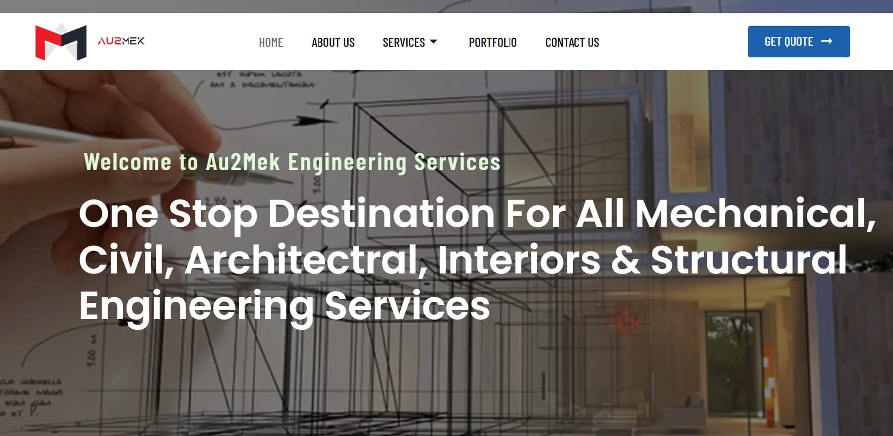 Au2Mek Engineering Solutions responsive website design screen 1