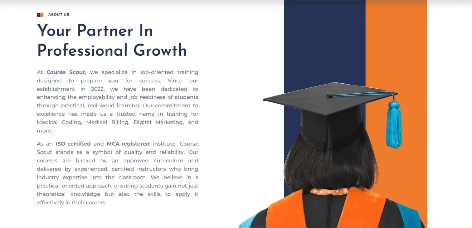 Course Scout responsive website design screen 1