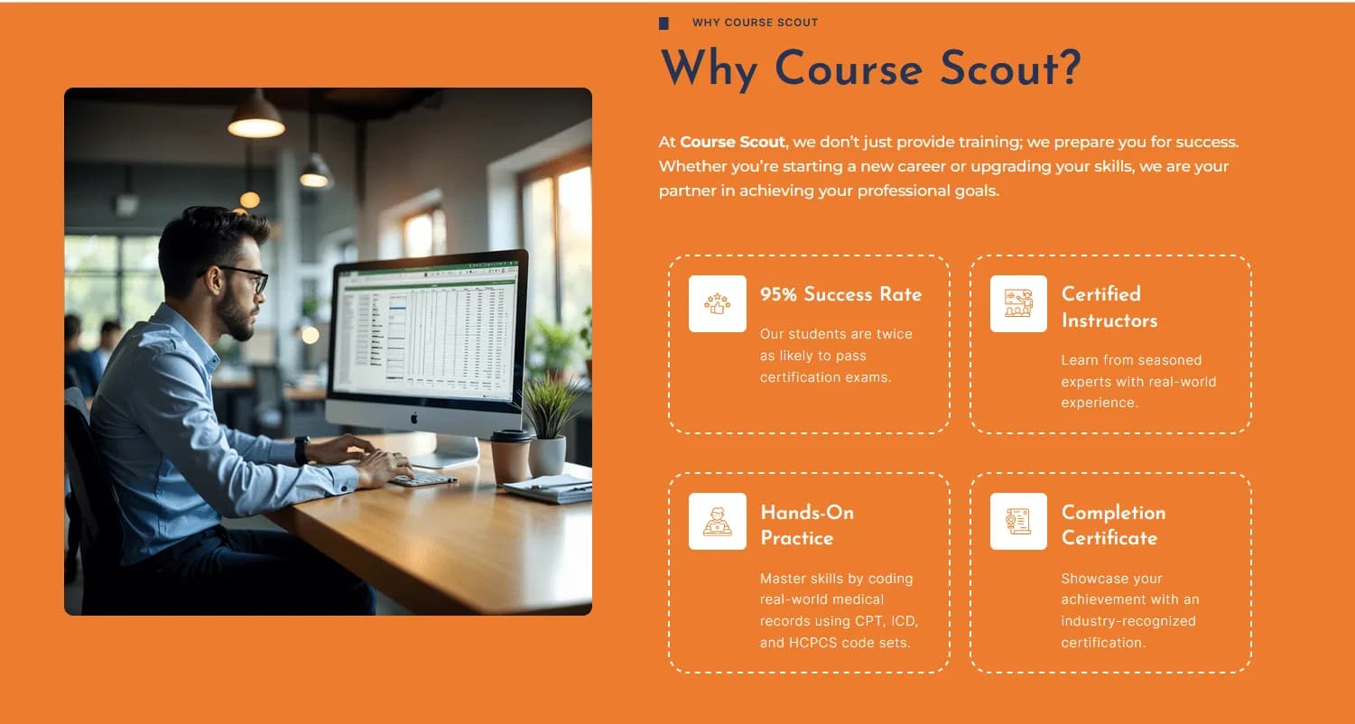 Course Scout responsive website design screen 2