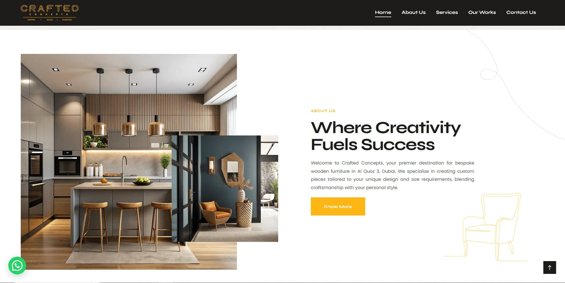 Crafted Concepts responsive website design screen 1