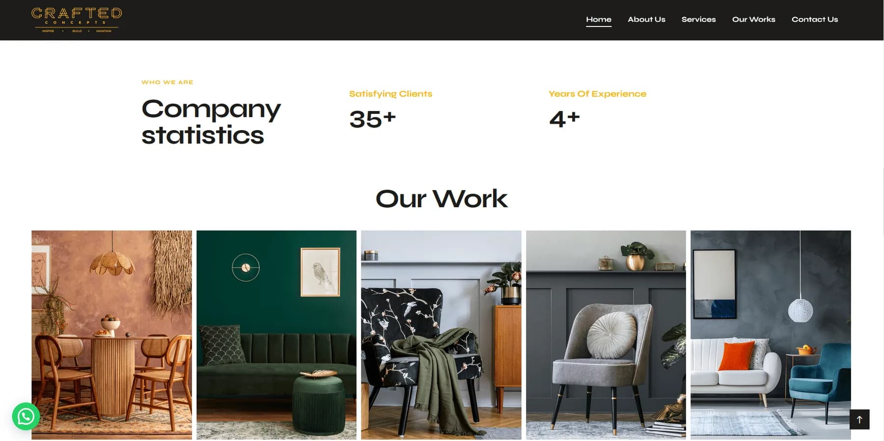 Crafted Concepts responsive website design screen 2