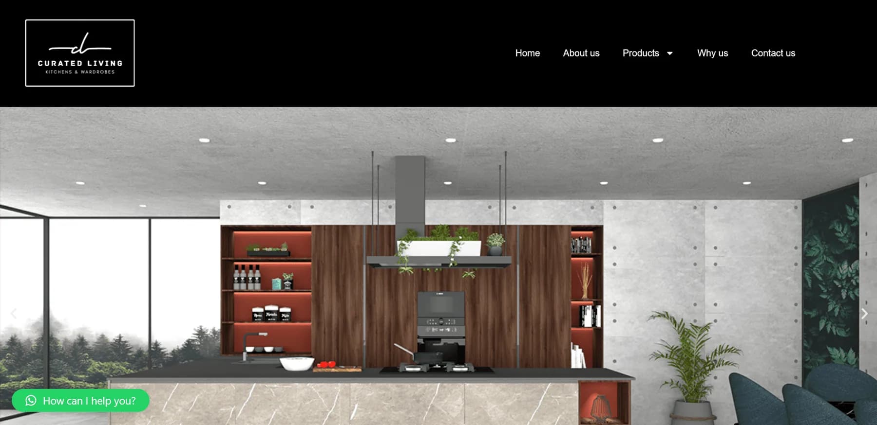Curated Living responsive website design screen 2