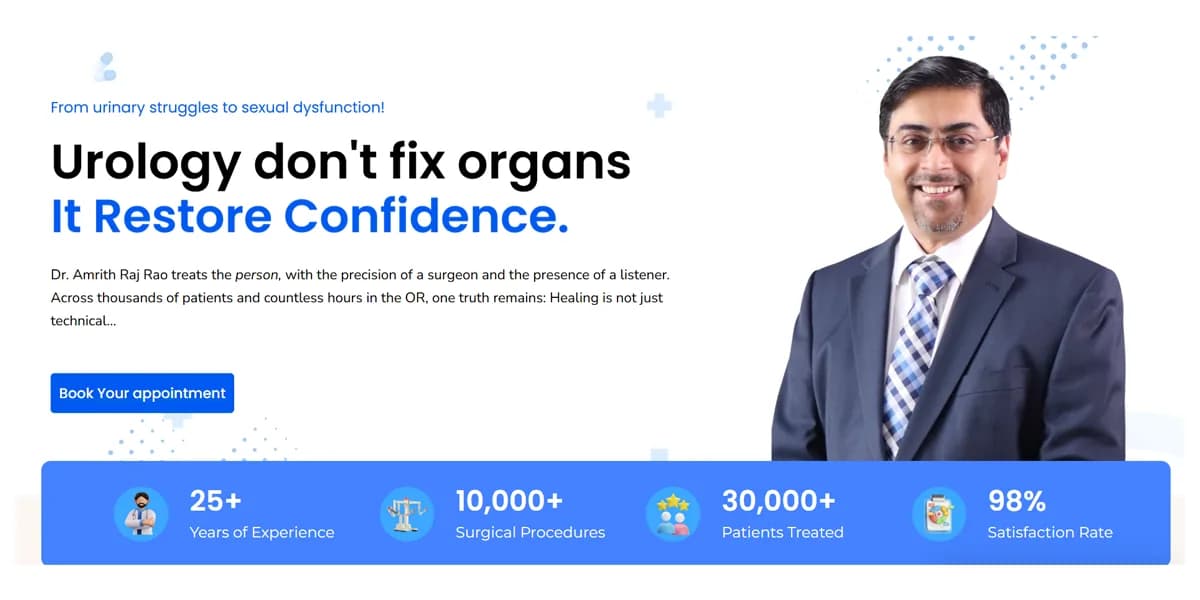 Dr. Amrith Raj Rao responsive website design screen 1
