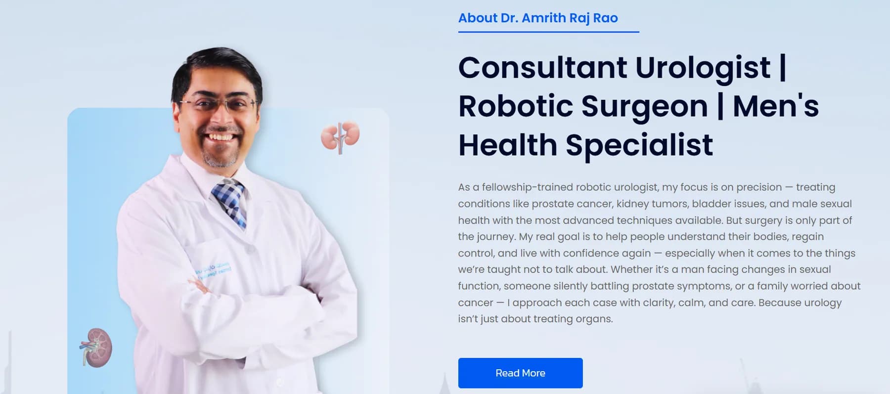 Dr. Amrith Raj Rao responsive website design screen 2