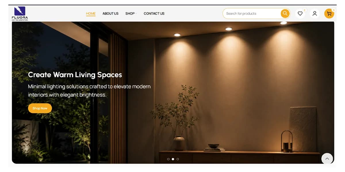 Fluora LED Lightings responsive website design screen 2