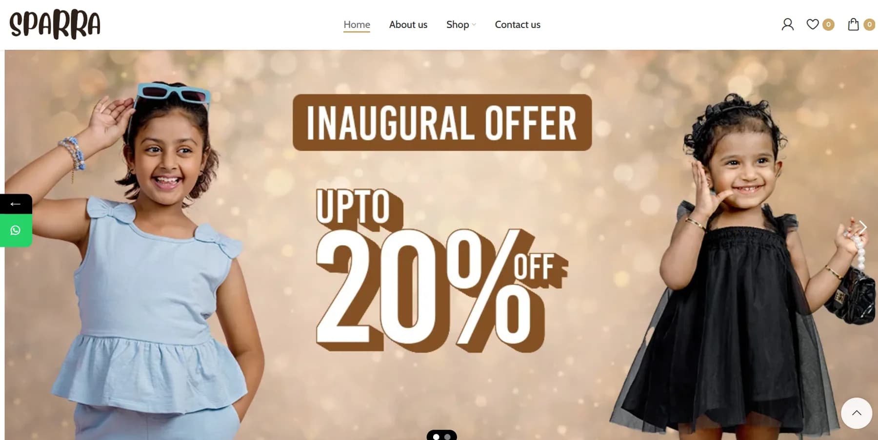 House of Sparra website homepage design shown in a desktop browser