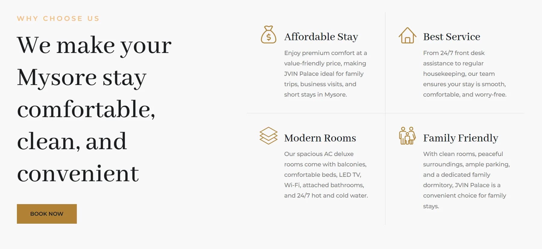 J Vin Palace website homepage design shown in a desktop browser