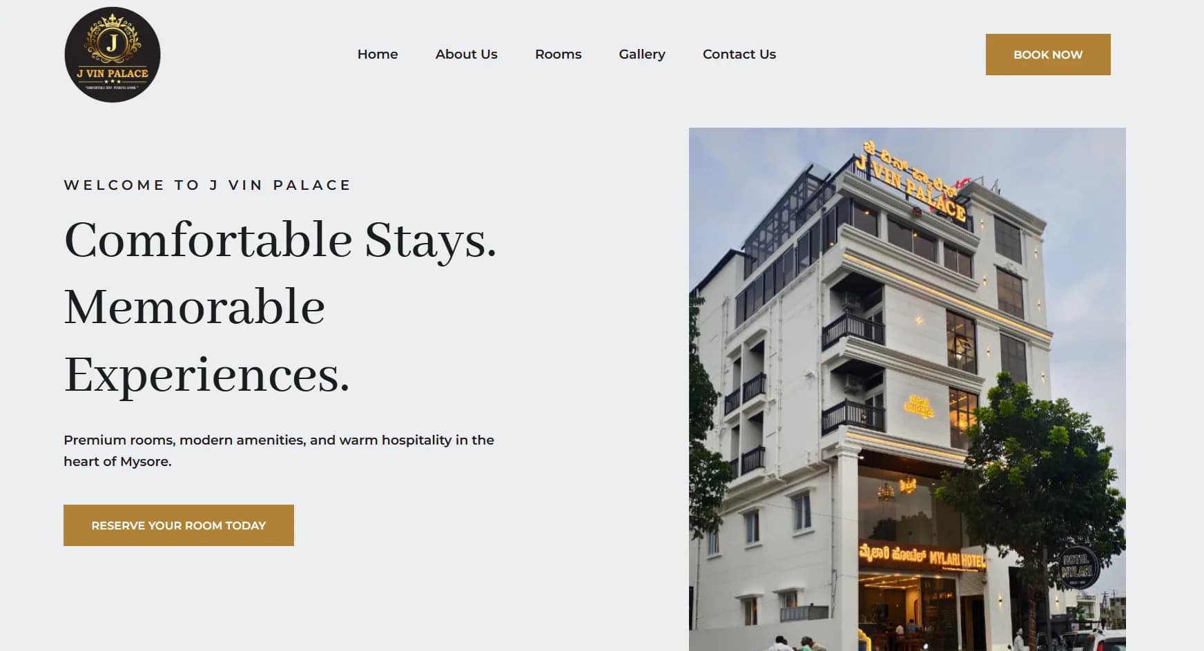 J Vin Palace responsive website design screen 1
