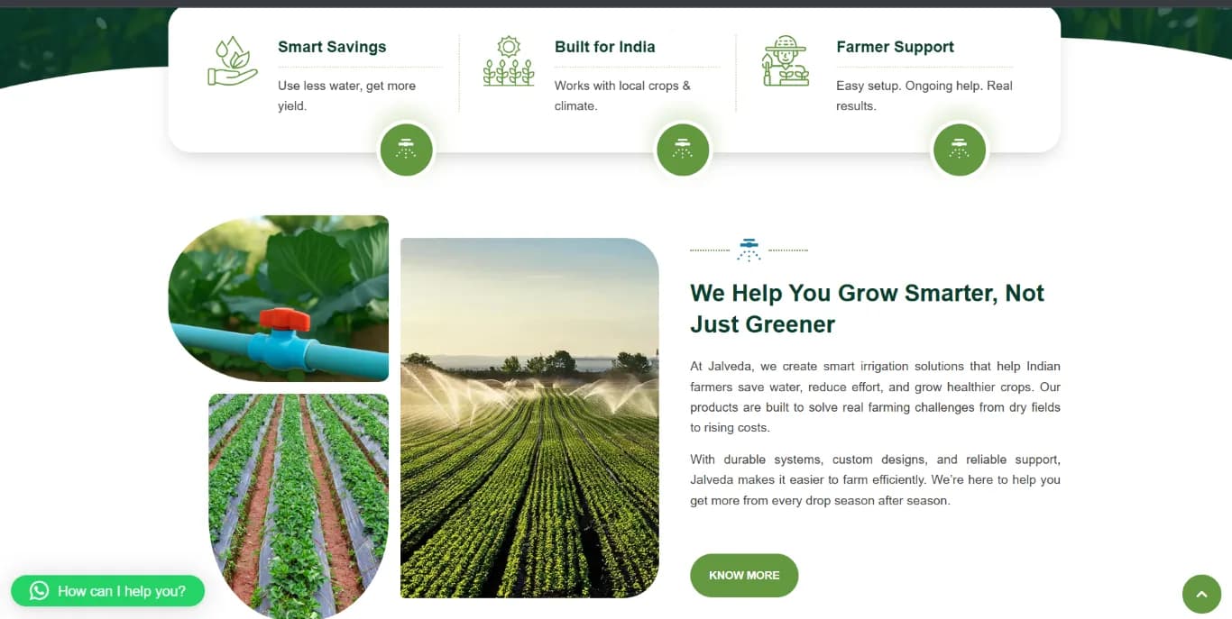 Jalveda website homepage design shown in a desktop browser