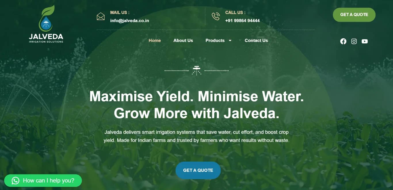 Jalveda responsive website design screen 1