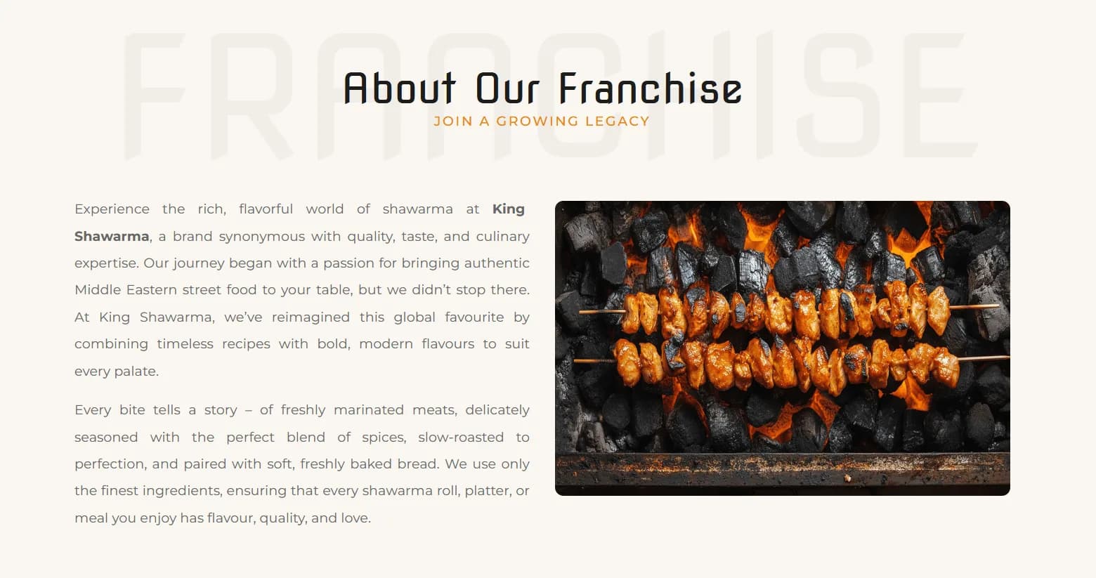 King Shawarma responsive website design screen 1