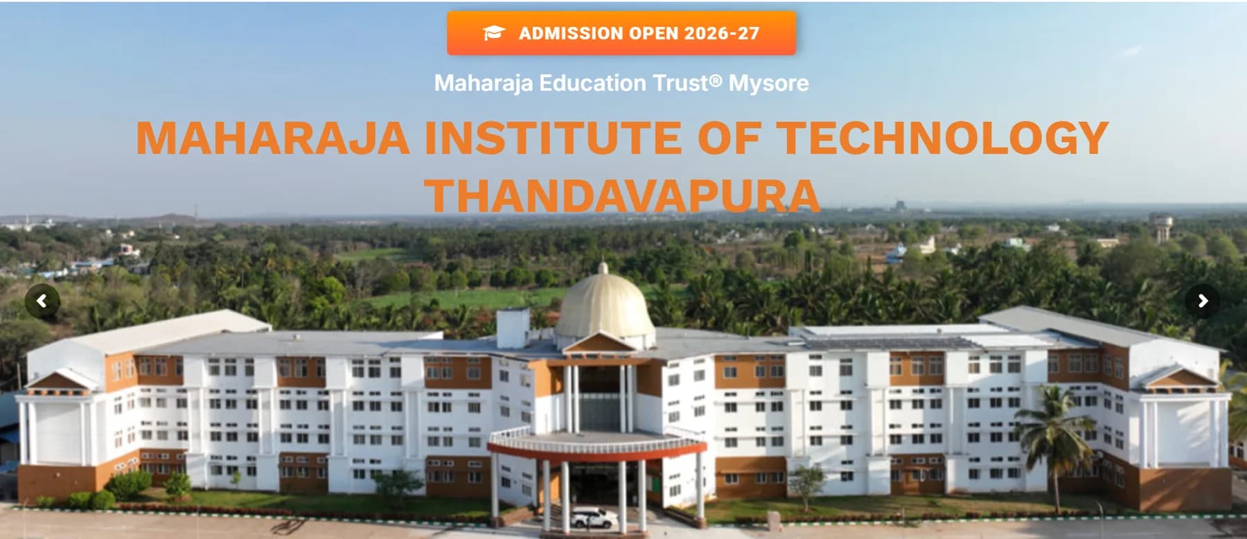Maharaja Institute of Technology, Thandavapura (MITT) responsive website design screen 1