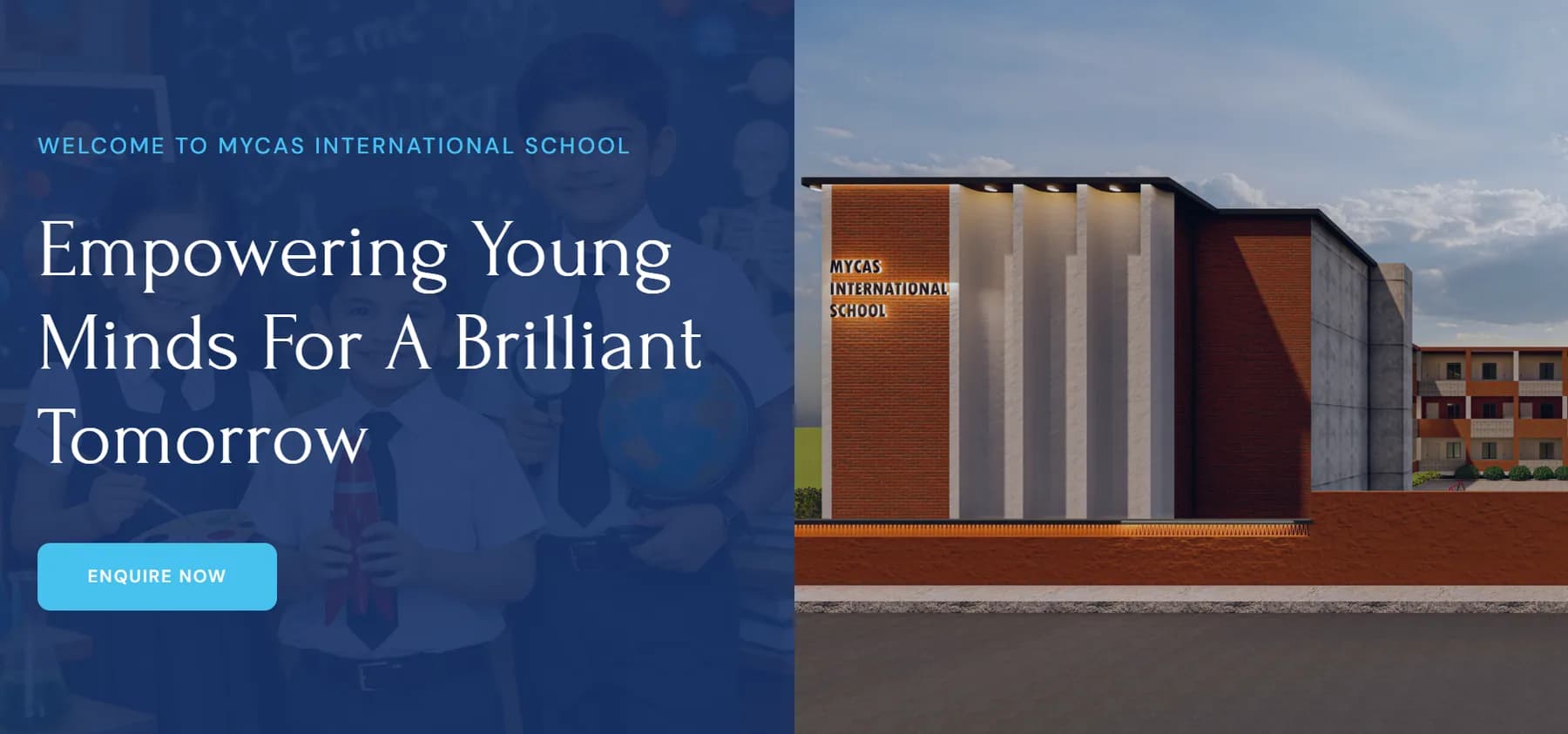 MYCAS International School responsive website design screen 1