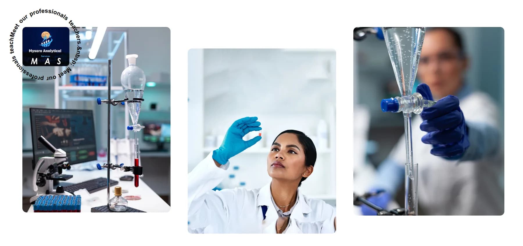 Mysore Analytical Services website homepage design shown in a desktop browser