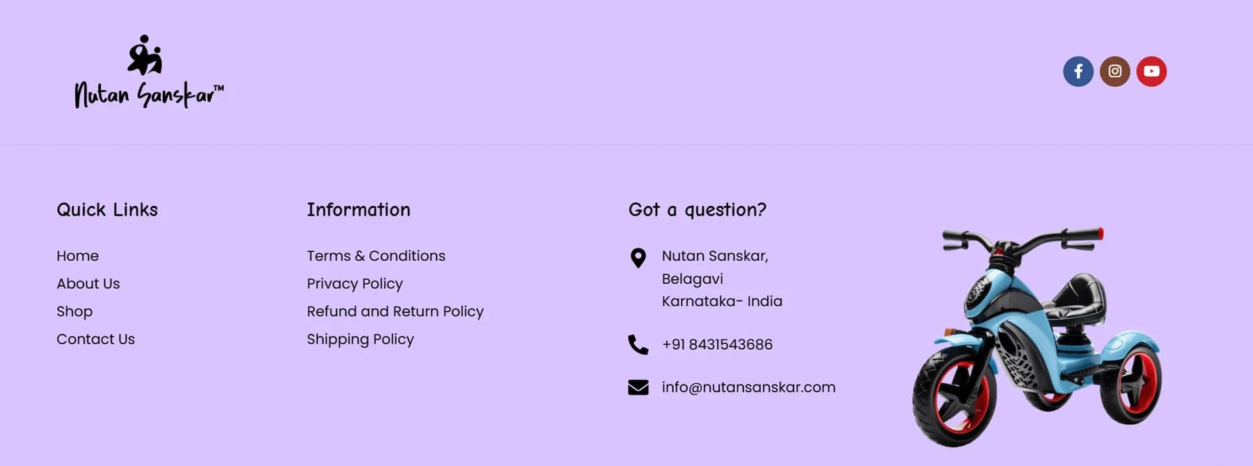 Nutan Sanskar website homepage design shown in a desktop browser