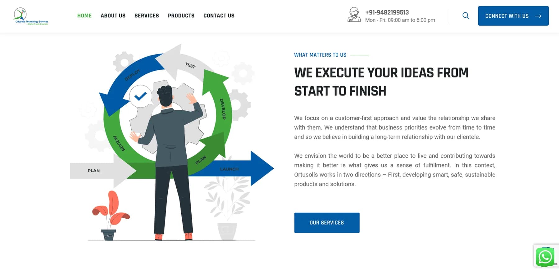 Ortusolis Technology Services responsive website design screen 1