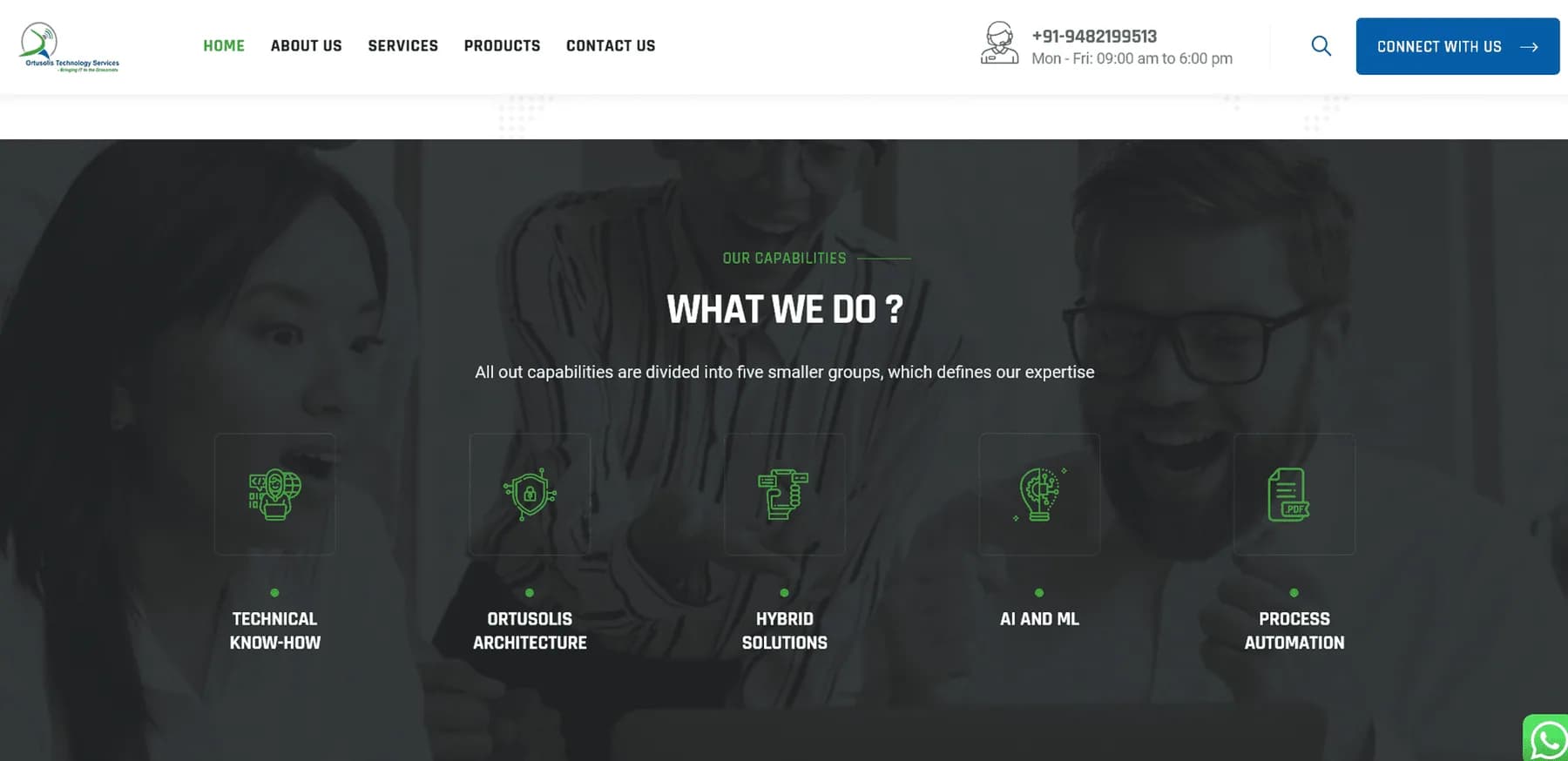 Ortusolis Technology Services responsive website design screen 2