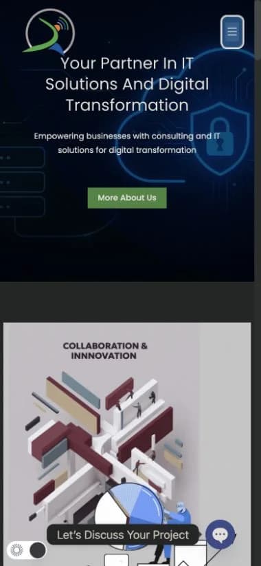 Ortusolis Technology Services website shown at mobile viewport