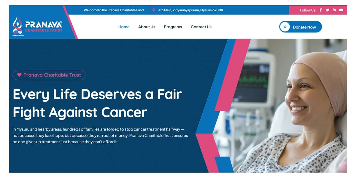 Pranava Charitable Trust responsive website design screen 1