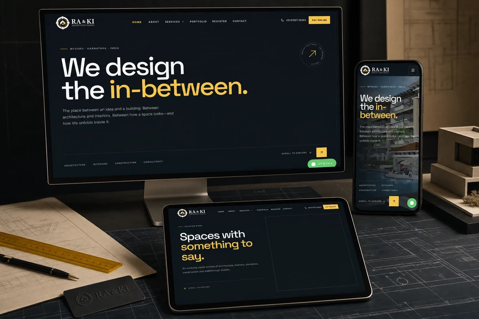 RA and KI website shown across desktop, tablet and mobile devices