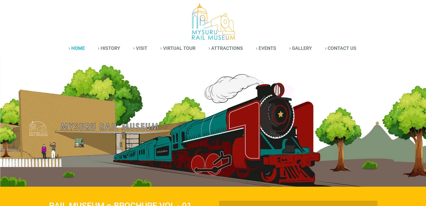 Railway Museum website homepage design shown in a desktop browser