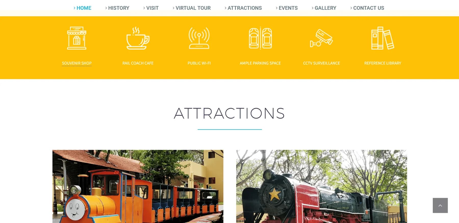 Railway Museum responsive website design screen 1