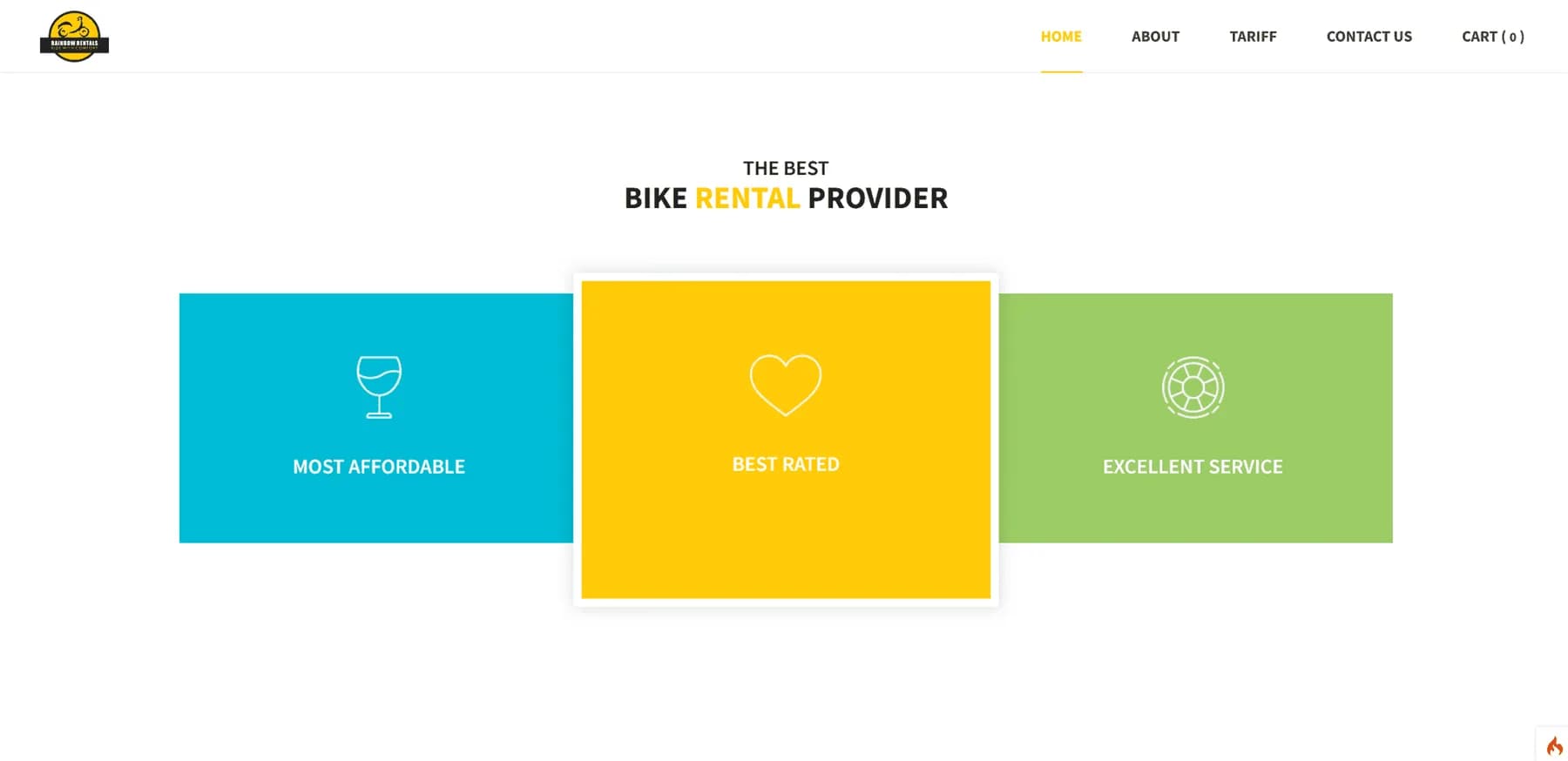 Rainbow Bike Rental website design & development project cover